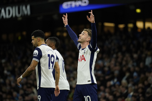 Pep Guardiola’s Manchester City shocked by conceding two quick goals to Tottenham.