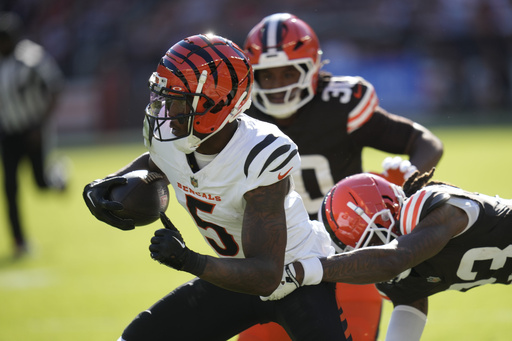 Cincinnati’s Tee Higgins sidelined due to a quadriceps injury in matchup versus Ravens