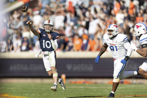 Jennings scores three touchdowns as No. 13 SMU dominates Virginia 33-7, securing a place in the ACC championship.