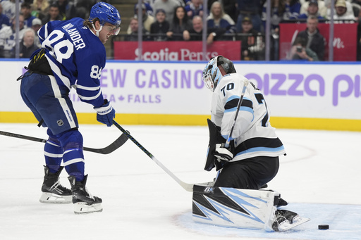 Marner nets a pair in Maple Leafs’ inaugural matchup against Utah Hockey Club.