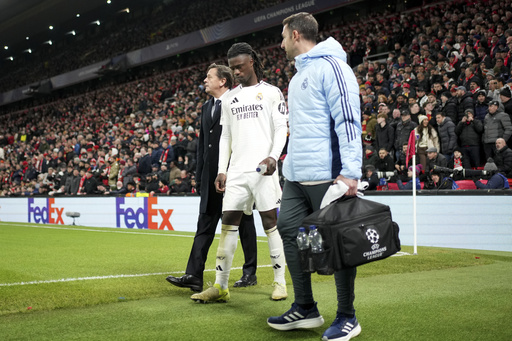 Eduardo Camavinga sustains injury during Real Madrid’s game with Liverpool.