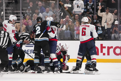 Ovechkin tallies two goals before exiting with possible injury, guides Capitals to 6-2 victory over Utah