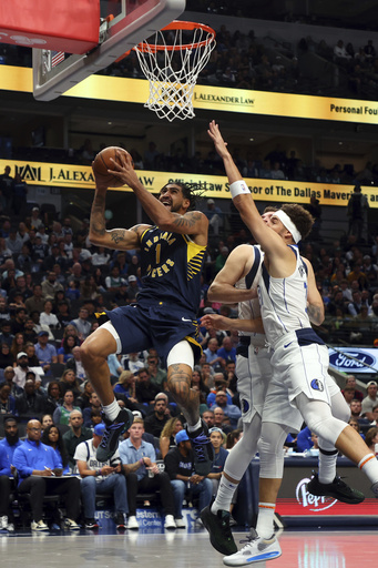 Myles Turner scores 30 points and grabs 11 rebounds as Pacers defeat Mavericks 134-127.