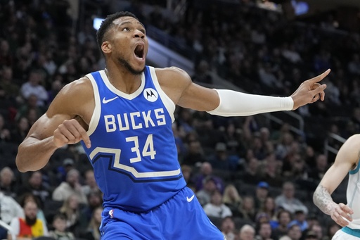 Giannis Antetokounmpo makes comeback for Bucks following one-game absence due to knee inflammation.