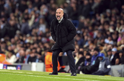 Puzzling situation: Pep Guardiola displays facial marks following another poor showing from Man City.