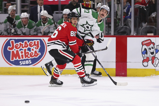 Taylor Hall scores fifth career hat trick as Blackhawks defeat Stars 6-2