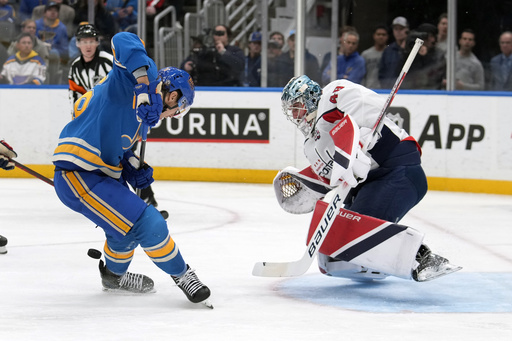 Ovechkin and McMichael net two goals each, leading Capitals to an 8-1 win against the Blues