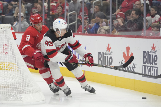 Devils net 3 power-play goals against Red Wings, who have the NHL’s weakest penalty kill, in 5-4 victory