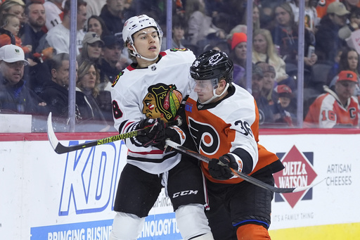 Michkov nets OT goal as Flyers come from behind to defeat Blackhawks 3-2