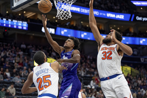 Markkanen tallies 34 points while Sexton drains 4 three-pointers in the final quarter, leading the Jazz to a 121-106 victory over the Knicks.