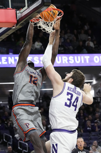 Jalen Leach nets 15 of his 21 points during the second half as Northwestern defeats Pepperdine 68-50.