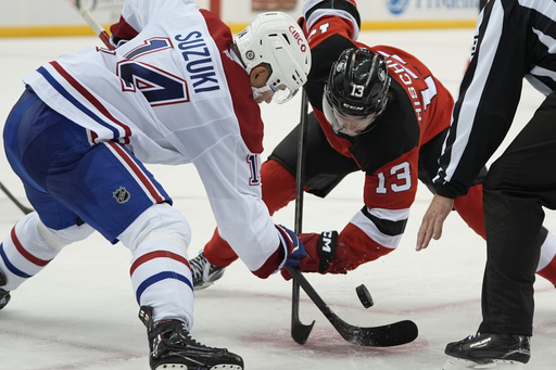 Jack Hughes scores once and adds two assists in Devils’ 5-3 win over Canadiens.