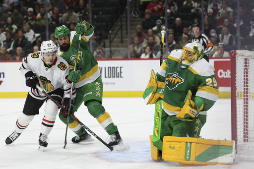 Spurgeon ends 33-game goal drought with a pair, Minnesota tops Chicago 3-2