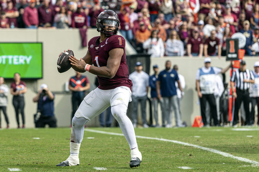 Virginia Tech quarterback Kyron Drones sidelined for Syracuse matchup due to back injury.