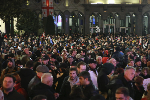 Thousands gather in Georgia to contest the election results and call for a new vote.