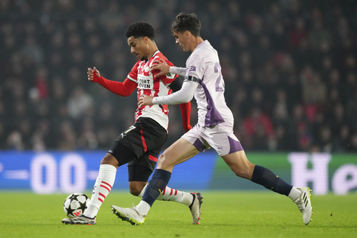 Malik Tillman nets a goal in PSV Eindhoven’s 4-0 Champions League victory against Girona.