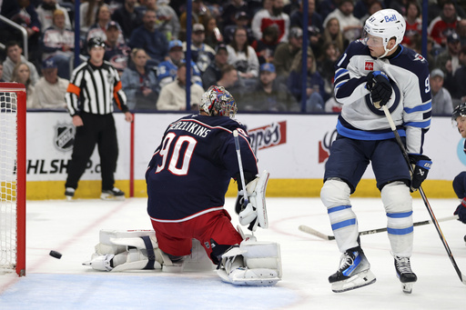 Ehlers nets a hat trick as Jets overpower Blue Jackets 6-2, maintaining perfect 6-0-0 away record