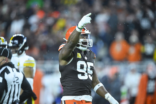 Myles Garrett of the Browns delivers strong statement to Steelers and T.J. Watt with three sacks in the first half