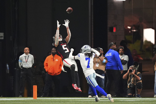 Falcons wide receiver Drake London sidelined due to hip injury for matchup with Cowboys