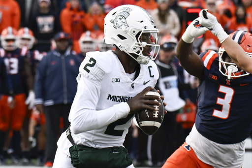 Josh McCray rushes for three touchdowns, powering Illinois to a 38-16 victory against struggling Michigan State.