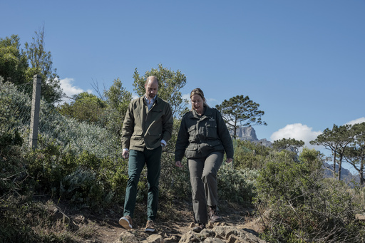 Prince William enjoys a sunrise nature stroll close to Table Mountain in South Africa.