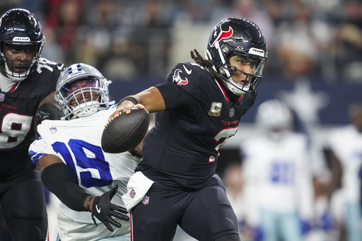 Texans dominate Cowboys, securing a 34-10 victory and extending Dallas’ losing streak to five games.