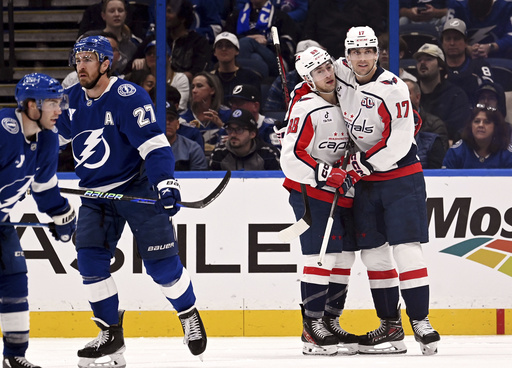 Tom Wilson scores on the power play, leading the Capitals to a 5-4 victory against the Lightning.