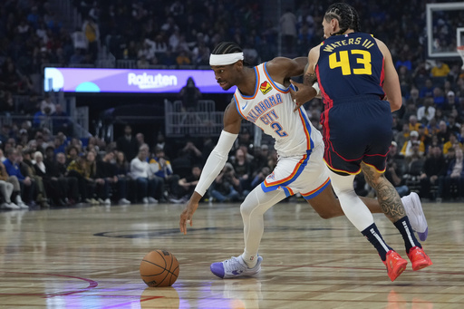 Shai Gilgeous-Alexander nets 35 points as Thunder defeat Warriors, 105-101, missing Stephen Curry.