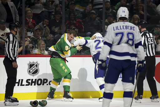 Kaprizov nets a pair in Wild’s 5-3 victory over Lightning.