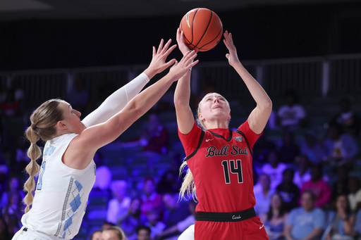 Grant contributes 15 points as No. 16 North Carolina women defeat Ball State 63-52 in the Battle 4 Atlantis.