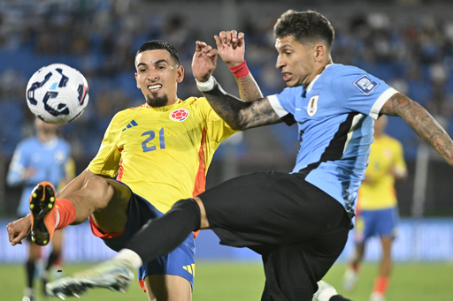 Uruguay secures 3-2 victory over Colombia with late-game goal in South American qualifiers