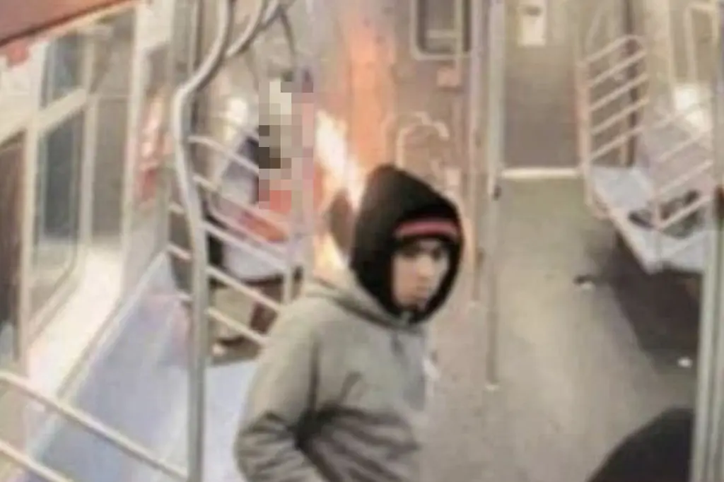 Subway surveillance images show the suspect in a homicide on the subway in Coney Island.
