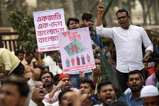 Bangladesh Nationalist Party backers rally against violence occurring in India