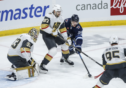 Ivan Barbashev nets overtime goal, leading Golden Knights to a 3-2 victory over Jets