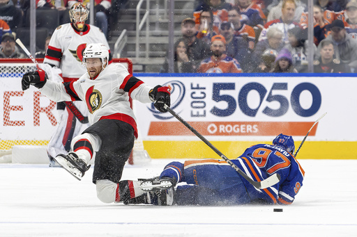 Oilers defeat Senators 3-1, snapping their six-game winning streak