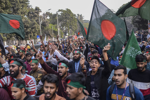 Thousands rally in Bangladesh demanding legal action against the former prime minister.