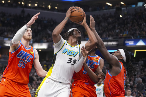 Gilgeous-Alexander matches career best with 45 points in Thunder’s ninth consecutive victory over Pacers.