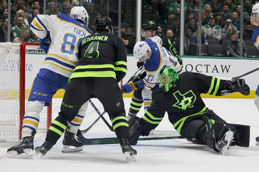 Wyatt Johnston nets decisive goal in the 3rd period, leading Stars past Sabres 4-2