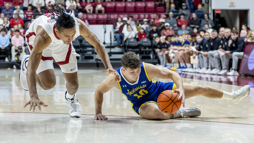 Holloway leads No. 5 Alabama to a commanding 105-82 win over South Dakota State with 19 three-pointers.