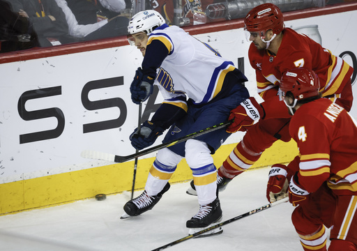 Colton Parayko nets overtime goal, Blues triumph over Flames 4-3