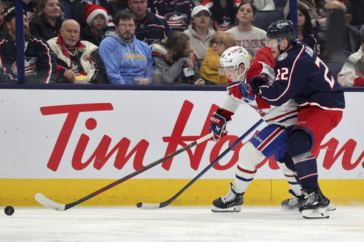 Marchenko’s last-minute tally propels Blue Jackets to 5-4 victory over Canadiens