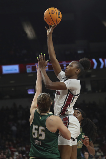 Edwards tallies 20 points as No. 2 South Carolina secures 64th consecutive home victory, defeating Charleston Southern 82-46.