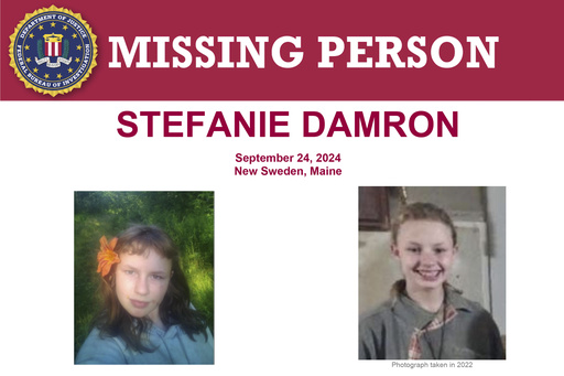 FBI announces reward for information on missing girl from northern Maine.