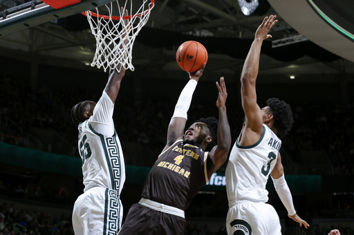 Akins tallies 18 points, while Cooper sets personal best with 13 as No. 18 Michigan State defeats Western Michigan 80-62