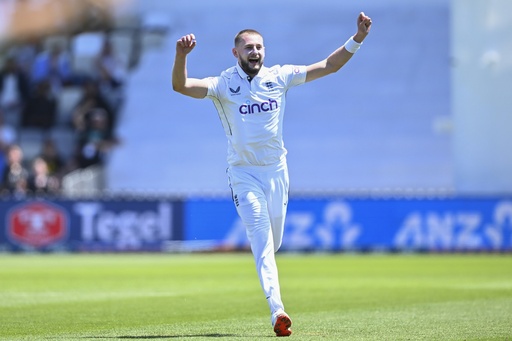 Gus Atkinson claims a hat-trick as England overpowers New Zealand in the second Test.