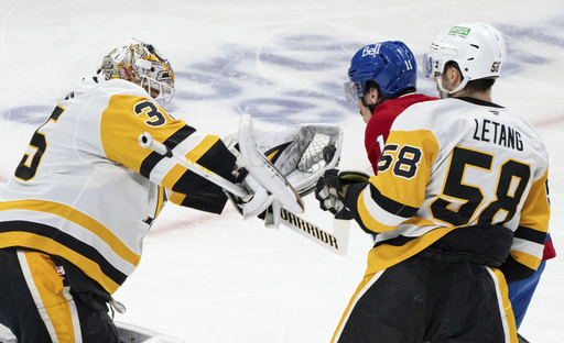 Bryan Rust nets a hat trick as Penguins erupt for 6 goals in the third, dominating Canadiens 9-2.