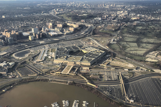 FILE - The Pentagon and the surrounding area is seen in this aerial view in Washington, Jan. 26, 2020. (AP Photo/Pablo Martinez Monsivais, File)