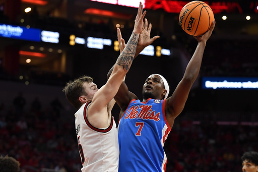 Davis contributes 18 points, Pedulla scores 16 in No. 23 Ole Miss’s 86-63 victory over Louisville during SEC/ACC Challenge