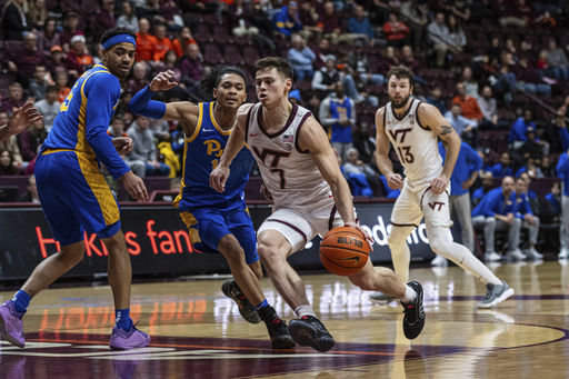 Jaland Lowe leads No. 18 Pittsburgh to a 64-59 victory against Virginia Tech