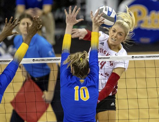 Louisville secures second NCAA volleyball title appearance in three years by defeating top-seeded Pitt 3-1.